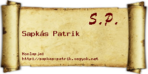 Sapkás Patrik névjegykártya