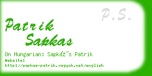 patrik sapkas business card